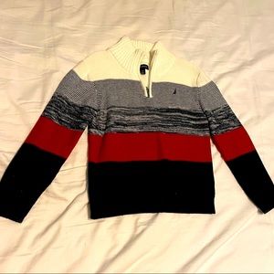 Knitwear high collar with zip neck